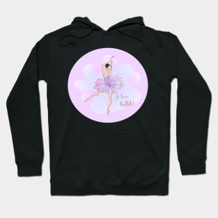 I Love Ballet Pink & Purple Dancing Ballerina Hoodie